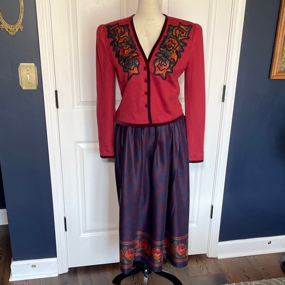 Vintage Miss O by Oscar de la Renta Midi Jacket & Skirt Set Size 6